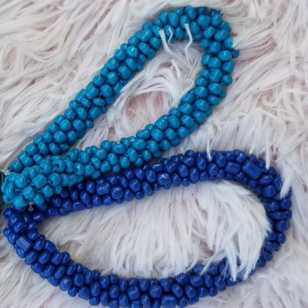 Sea Bead Bracelets, shades of blue